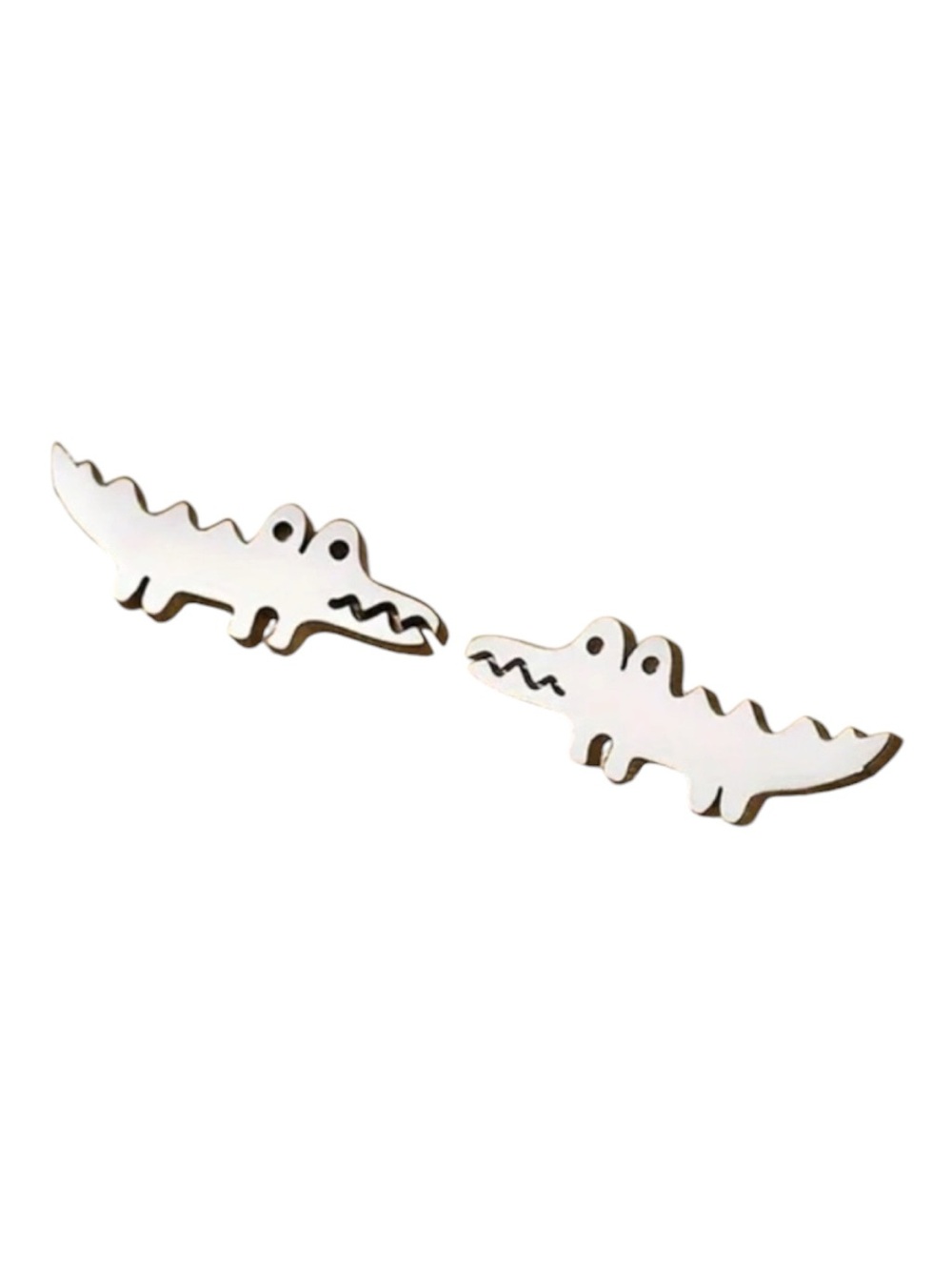 Stainless Steel Alligator Stud Earrings